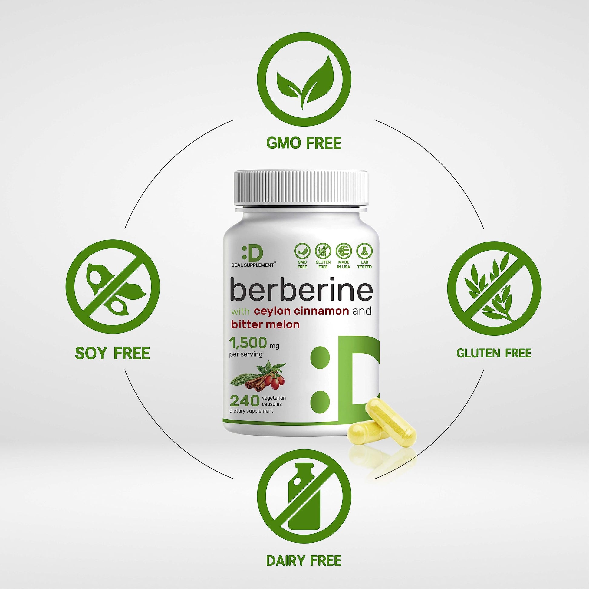Berberine Supplement 500mg Per Capsule (1500mg Per Serving) | 240 Veggie Capsules DEAL SUPPLEMENTBuy Supplements Australia
