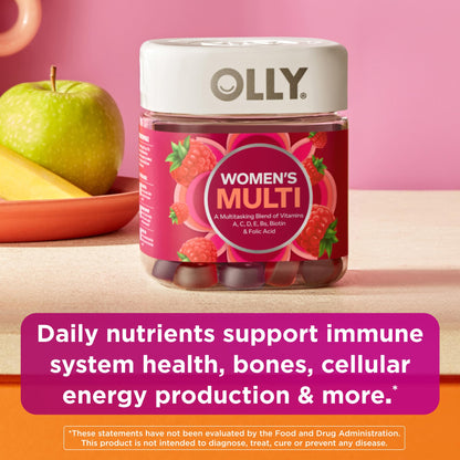 OLLY Women's Multivitamin Gummy, Vitamins A, D, C, E, Biotin, Folic Acid, Adult Chewable Vitamin, Berry Flavor OLLYBuy Supplements Australia