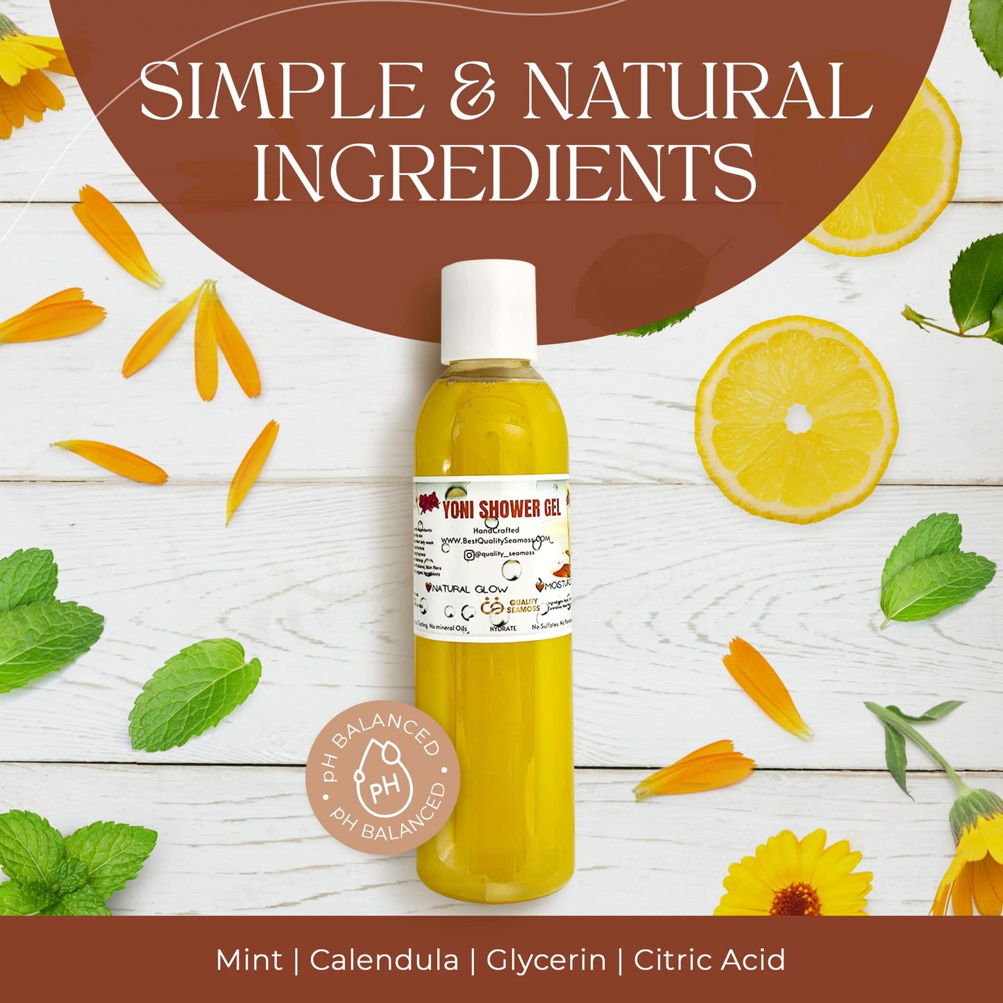 Ph Balance Feminine Wash - Vee Health & Yoni Wash Shower Gel- Use with Yoni Oil. Moisturizing Calendula Quality Seamoss and Yoni OilBuy Supplements Australia