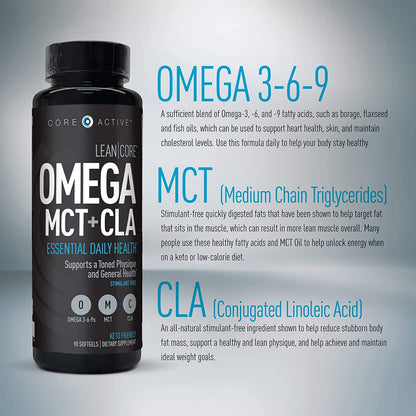 Lean CORE Omega MCT + CLA - Stimulant Free Health Formula, Lean Muscle & Toned (CORE)ACTIVEBuy Supplements Australia