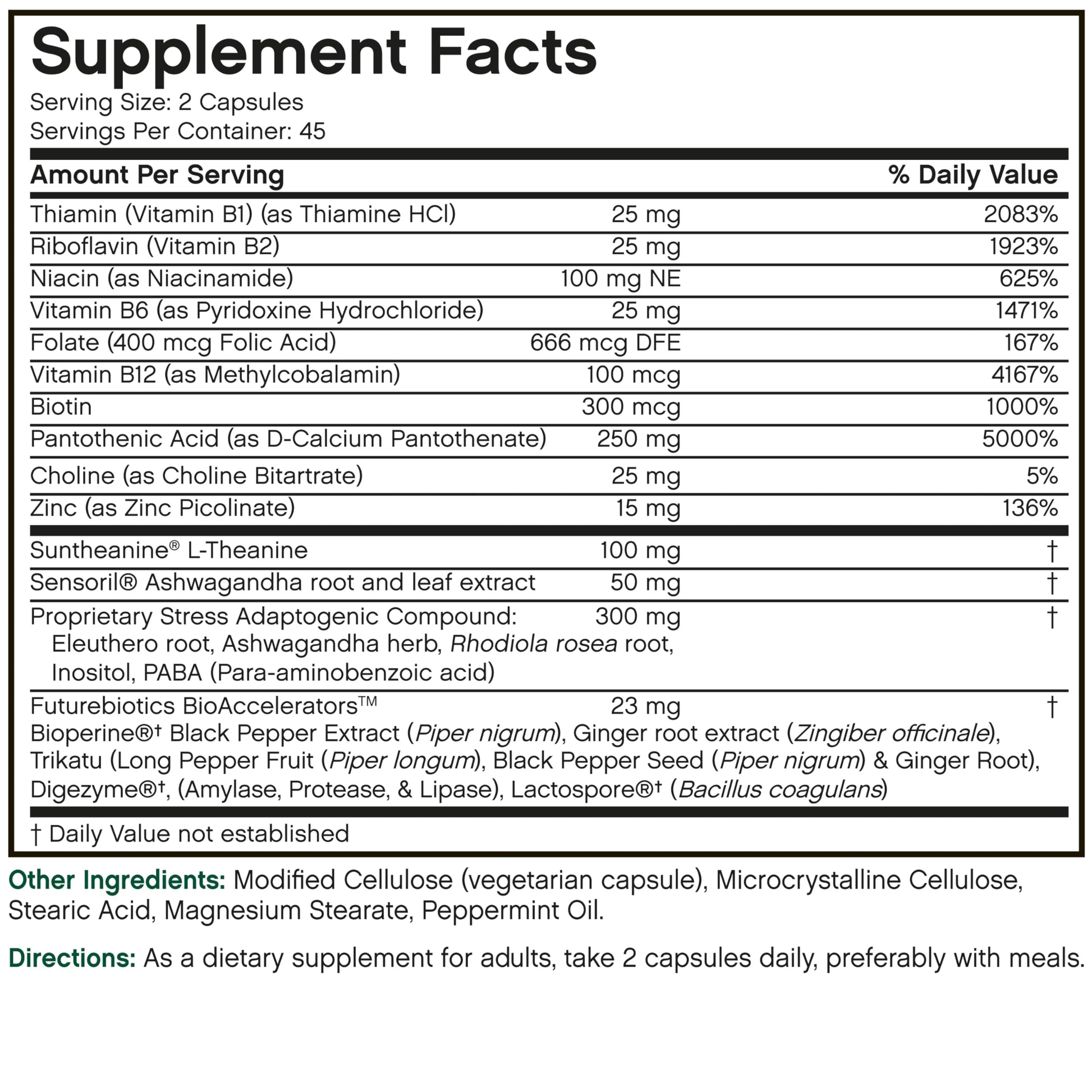 Futurebiotics Stressassist L-theanine Ashwagandha and Rhodiola Rosea Stress Complex - Natural Nutritional Stress Function, 90 Vegetarian Capsules FuturebioticsBuy Supplements Australia