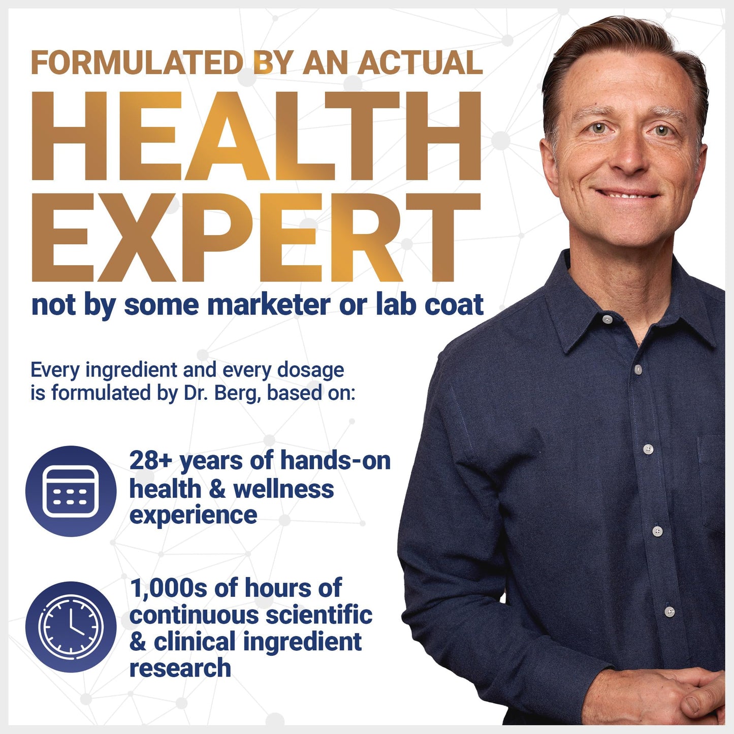 Dr. Berg Probiotic Supplement (60 Billion CFUs) - Helps Ease Occasional Constipation, Diarrhea, Gas & Bloating* - Pre and Probiotics for Digestive Health