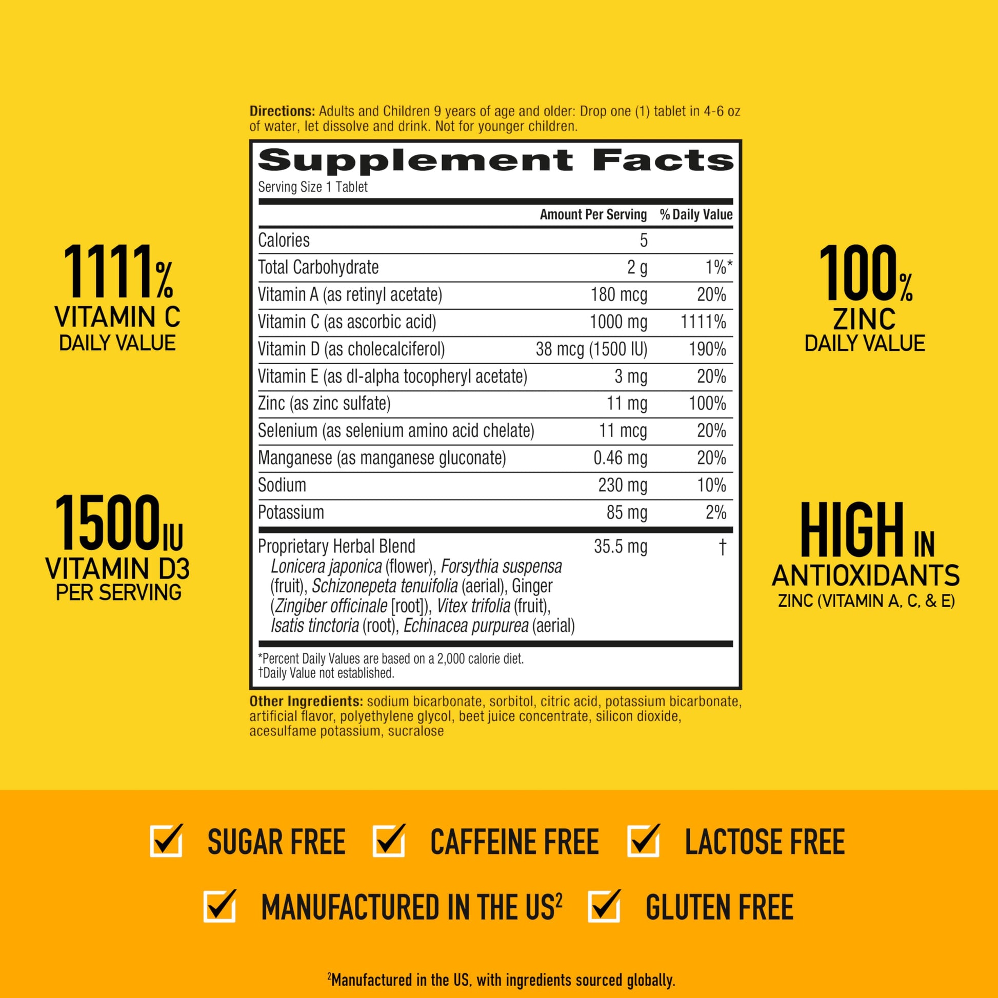 Vitamin C 1000mg (per serving) - Airborne Very Berry Effervescent Tablets (36 count in a box), Gluten-Free Immune Support Supplement, With Vitamins A C E, ZINC, Selenium, Echinacea & Ginger AirborneBuy Supplements Australia