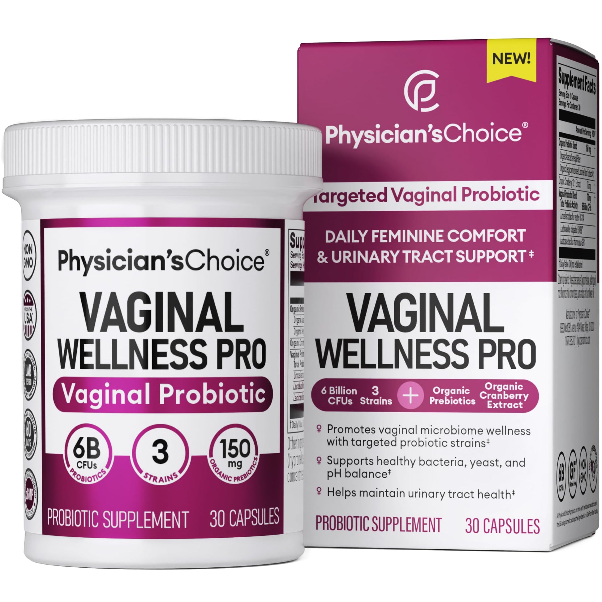 Physician's Choice Vaginal Probiotics for Women - Unique with Licorice Root - PH Balance