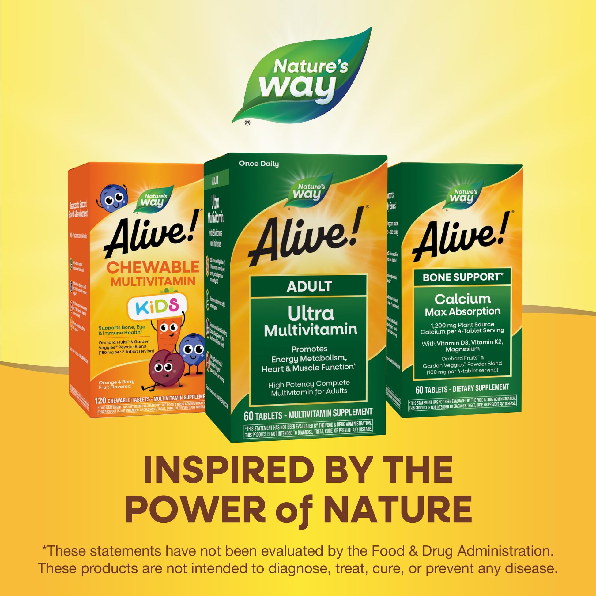 Nature's Way Alive! Adult Ultra Multivitamins, Promotes Energy Metabolism, Heart & Muscle Function*, with B-Vitamins Including Methylated B12, Gluten Free, 60 Tablets Nature's WayBuy Supplements Australia