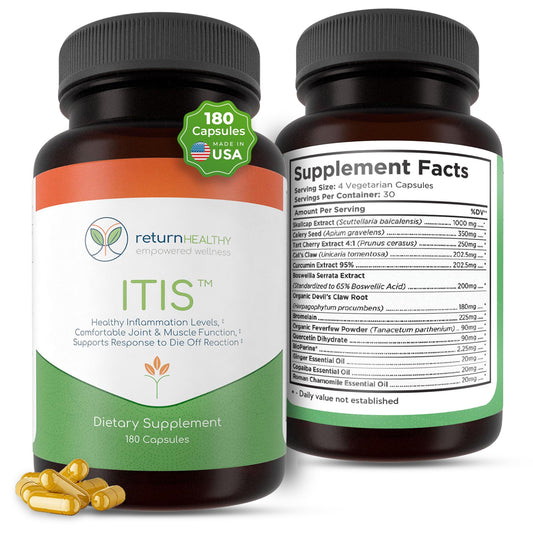 Return Healthy ITIS | Joint Discomfort Support | Nerve Support Supplement | Joint and Muscle Supplements | Celery Seed, Curcumin, Bromelain & More | Pure, Nature-Derived, Plant-Based, 180 caps Return HealthyBuy Supplements Australia