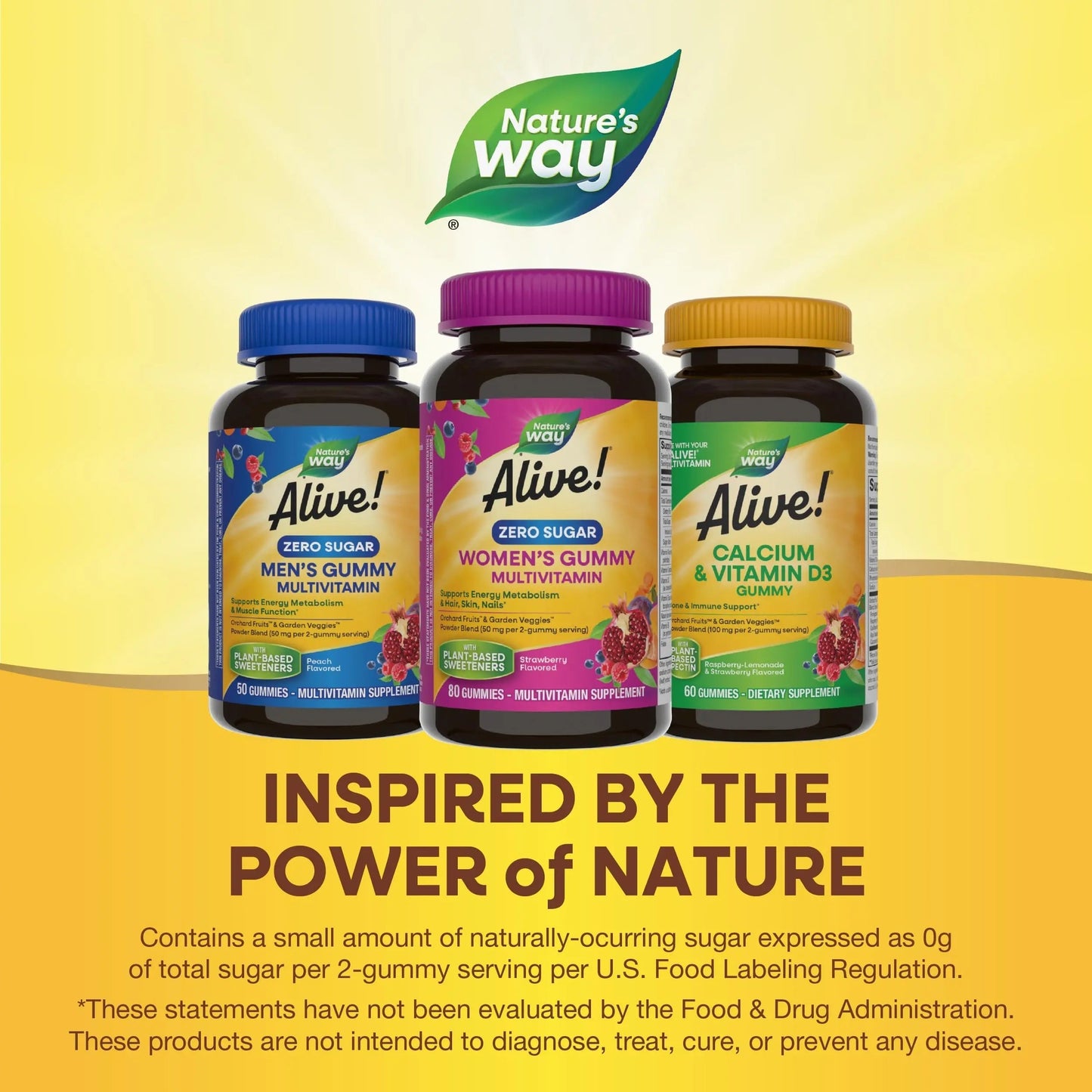 Nature’s Way Alive! Zero Sugar Women's Gummy Multivitamins, Energy Metabolism*, Hair, Skin, Nails*, B-Vitamins Nature's WayBuy Supplements Australia