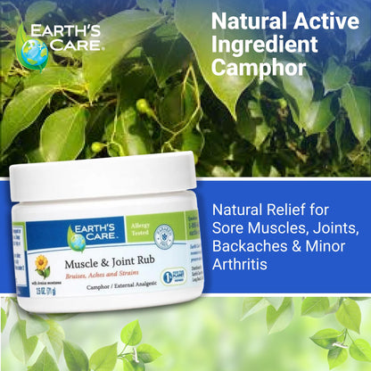 Earth's Care Muscle & Joint Rub - for Sore Muscles, Bruises, Aches and Strains - 2.5 OZ. Earth's CareBuy Supplements Australia
