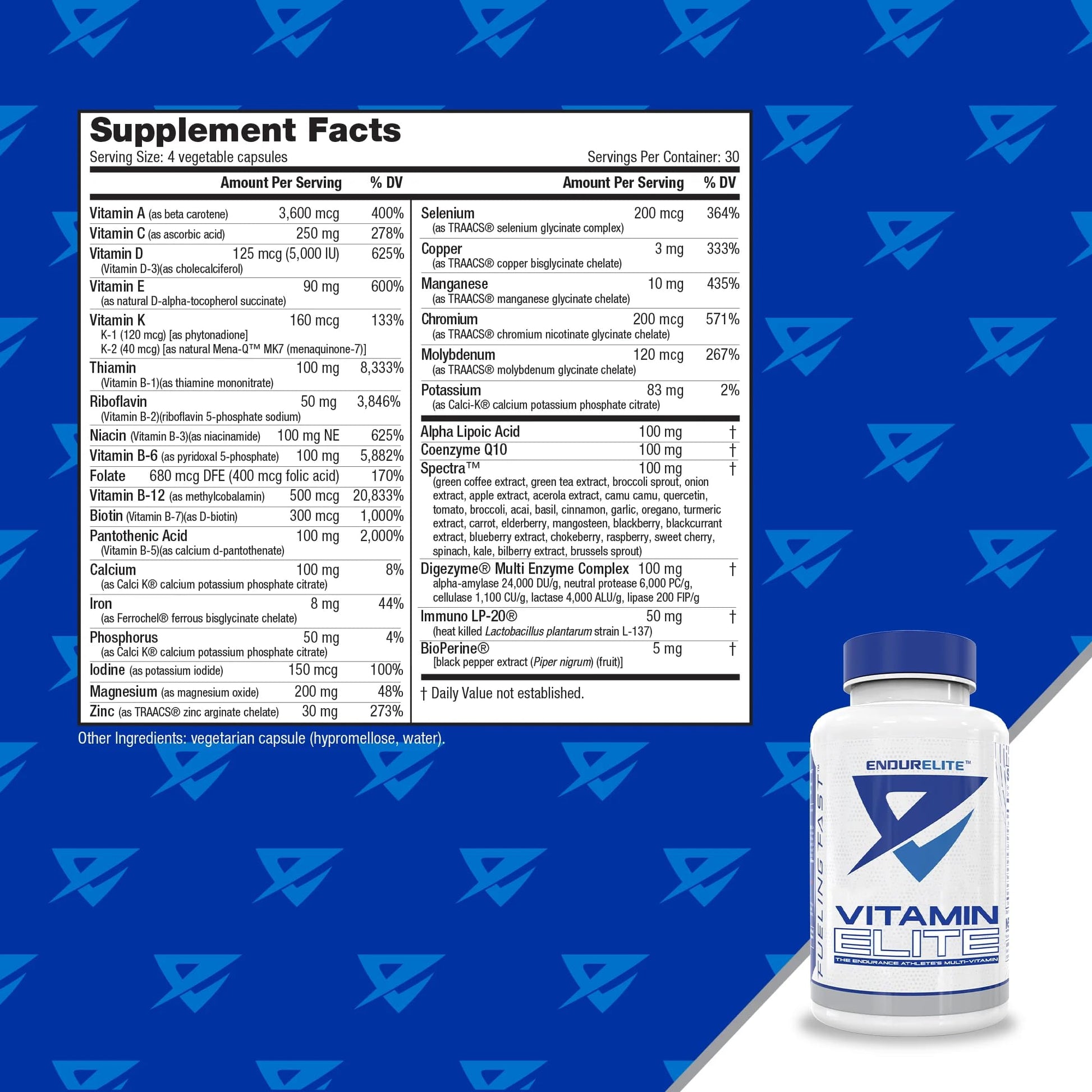 EndurElite Vitamin Elite - Complete Multivitamin for Men and Women - 120 Capsules EndurEliteBuy Supplements Australia
