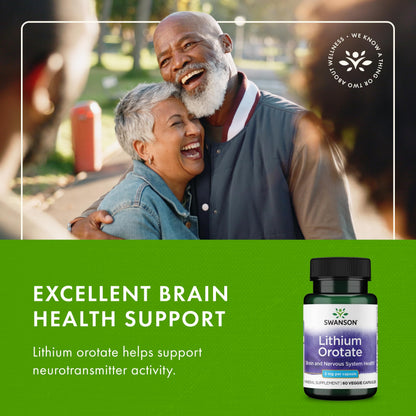 Swanson Lithium Orotate Mood and Memory Support Supplement for Stress-Prone Adults Seeking Emotional Wellness