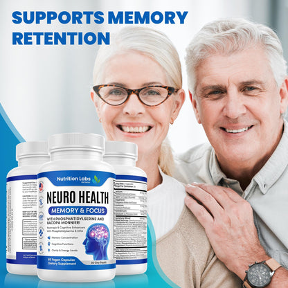 Nootropic & Neuro Brain Supplement for Memory & Focus Support. Clinically Tested Vitamins for Mental Support & Cognitive Clarity W/Bacopa Monnieri, VIT A, B6, Riboflavin, Niacin, Thiamin & Folate NUTRITION LABS BE BETTERBuy Supplements Australia