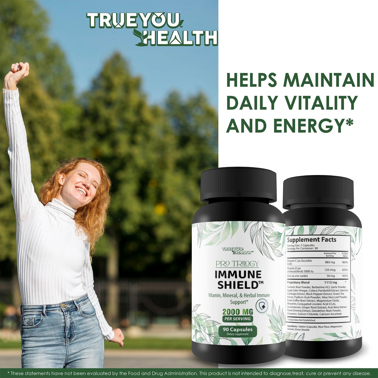 Pro Trilogy Immune Shield - Our Best Immune Support Supplement - Immune Support Capsules - Immune Boost Pills - Our Best Immune Pills Nature Vitamin D Zinc C Best Immune Support Vitamins True You HealthBuy Supplements Australia