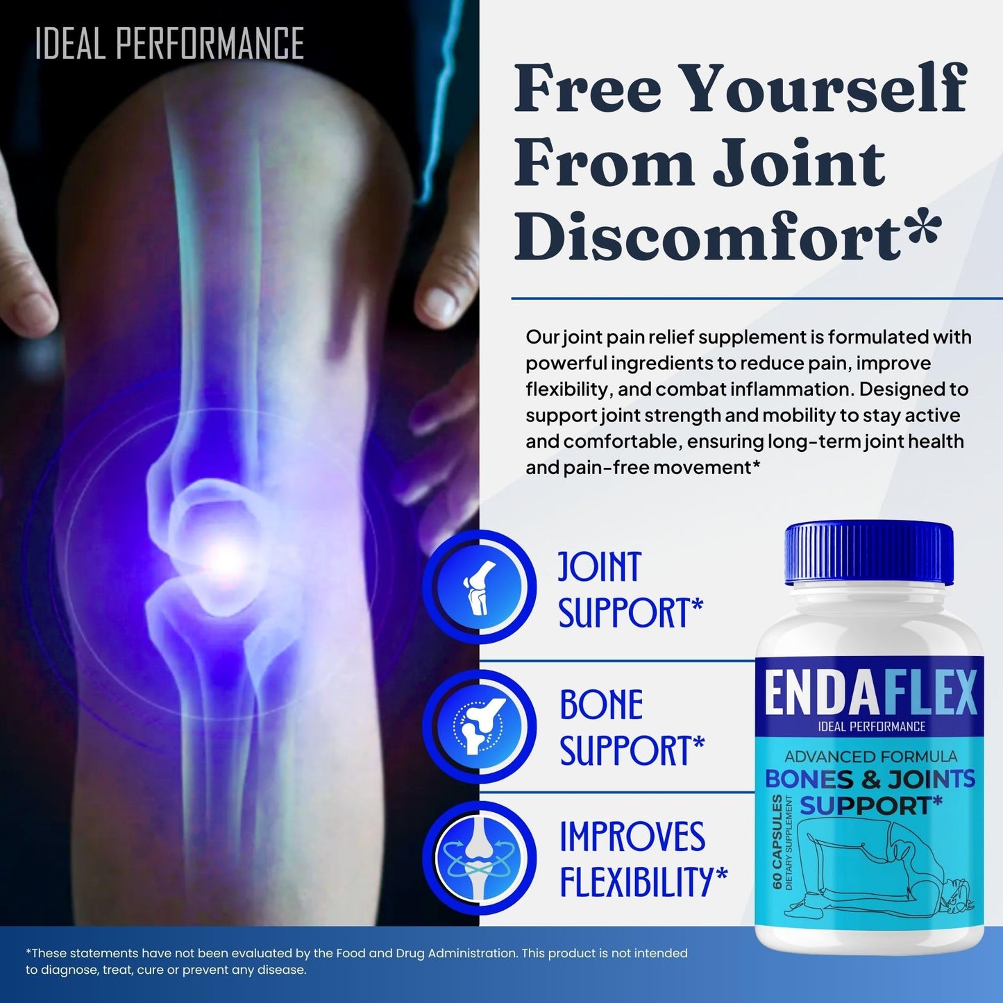 Endaflex Capsules, Advanced Joint Support Supplement Pills for Mobility and Comfort - Maximum Strength, Official Enda Flex Joint Support All Natural Formula, Premium Enda-Flex Reviews (3 Pack) IDEAL PERFORMANCEBuy Supplements Australia
