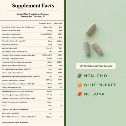 Healthy Response Daily Response Multivitamin 90 Capsules - Multivitamin + Adaptogen Blend for Energy & Stress Support Healthy ResponseBuy Supplements Australia