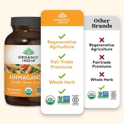 Organic India Ashwagandha Herbal Supplement - Stress Response Support, Vegan, Gluten Organic IndiaBuy Supplements Australia
