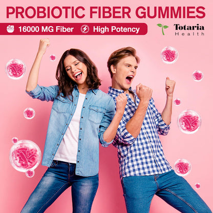 9-in-1 Probiotic Prebiotic Fiber Gummies for Adults & Teens 16G Fiber per Serving, Psyllium Husk Fiber Supplement with 5 Billion CFU Bacillus Coagulans - Maple Wellness Supplements