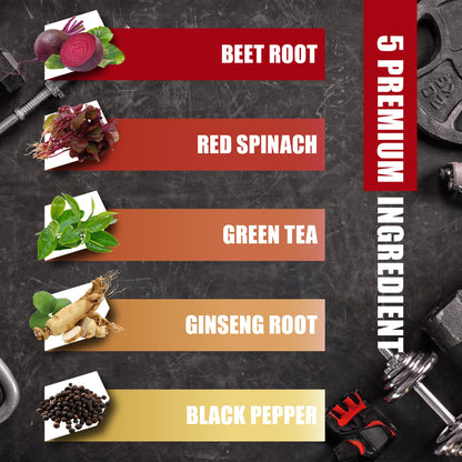 Beet Root Capsules - Green Tea, Red Spinach, Ginseng, Black Pepper - 90 Count - Supports Digestive, Immune System, Energy Levels - 3 Month Supply BMVINVOLBuy Supplements Australia