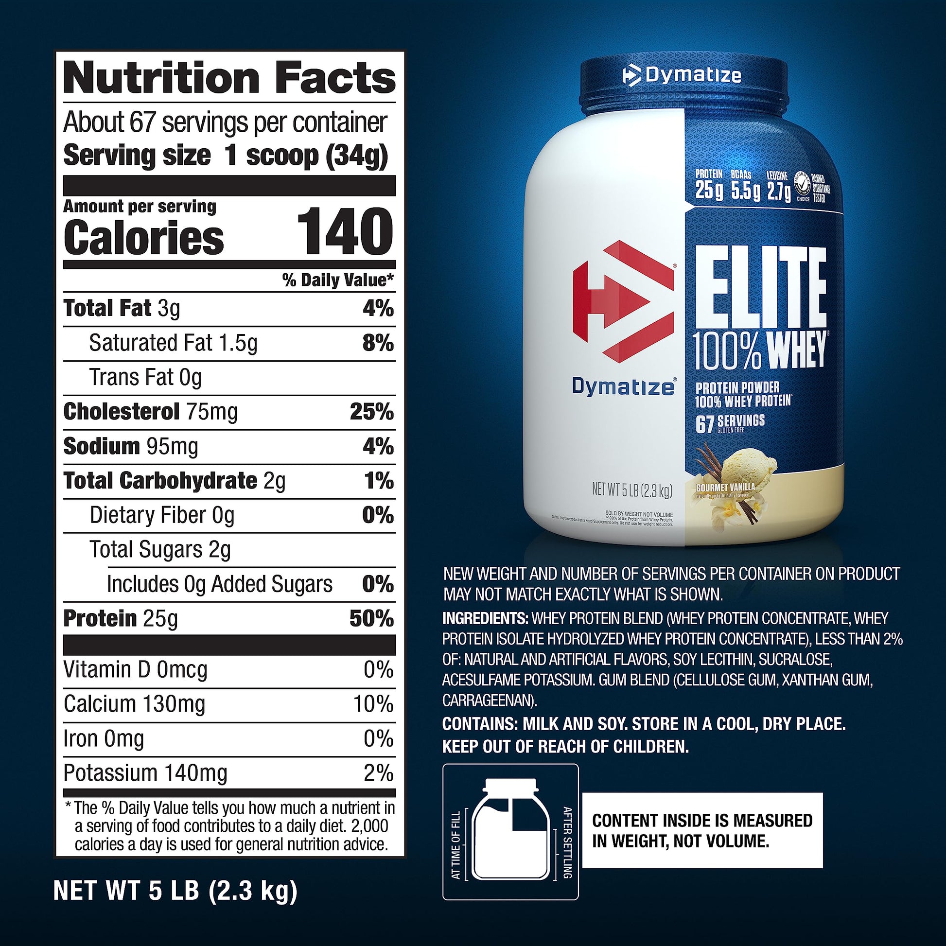 Dymatize Elite 100% Whey Protein Powder, 25g Protein, 5.5g BCAAs & 2.7g L-Leucine DymatizeBuy Supplements Australia