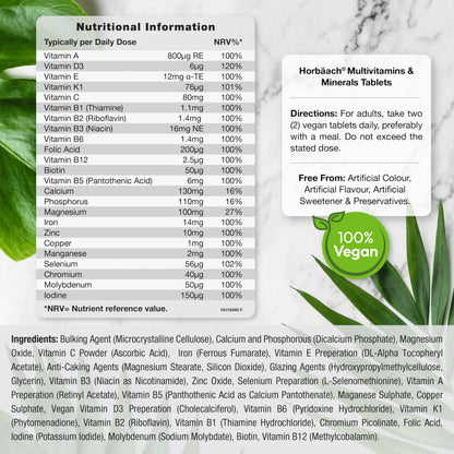 Multivitamin Tablets for Men and Women | 365 Count | with 24 Essential Nutrients HorbäachBuy Supplements Australia