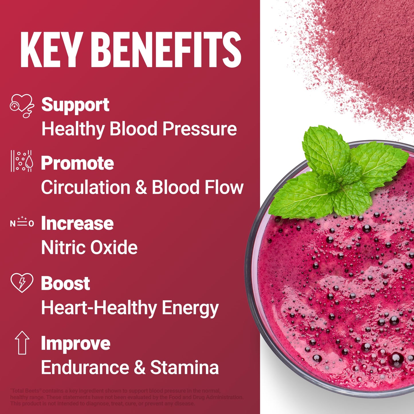 Force Factor Total Beets Drink Mix Superfood Powder with Nitrates to Support Circulation, Blood Flow, Nitric Oxide, Energy, Endurance, and Stamina
