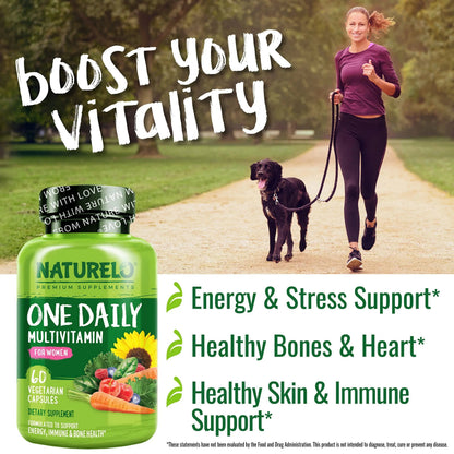 NATURELO One Daily Multivitamin for Women, 60 Capsules and One Daily Multivitamin for Men, 60 Capsules - 2 Month Supply Bundle NATURELO