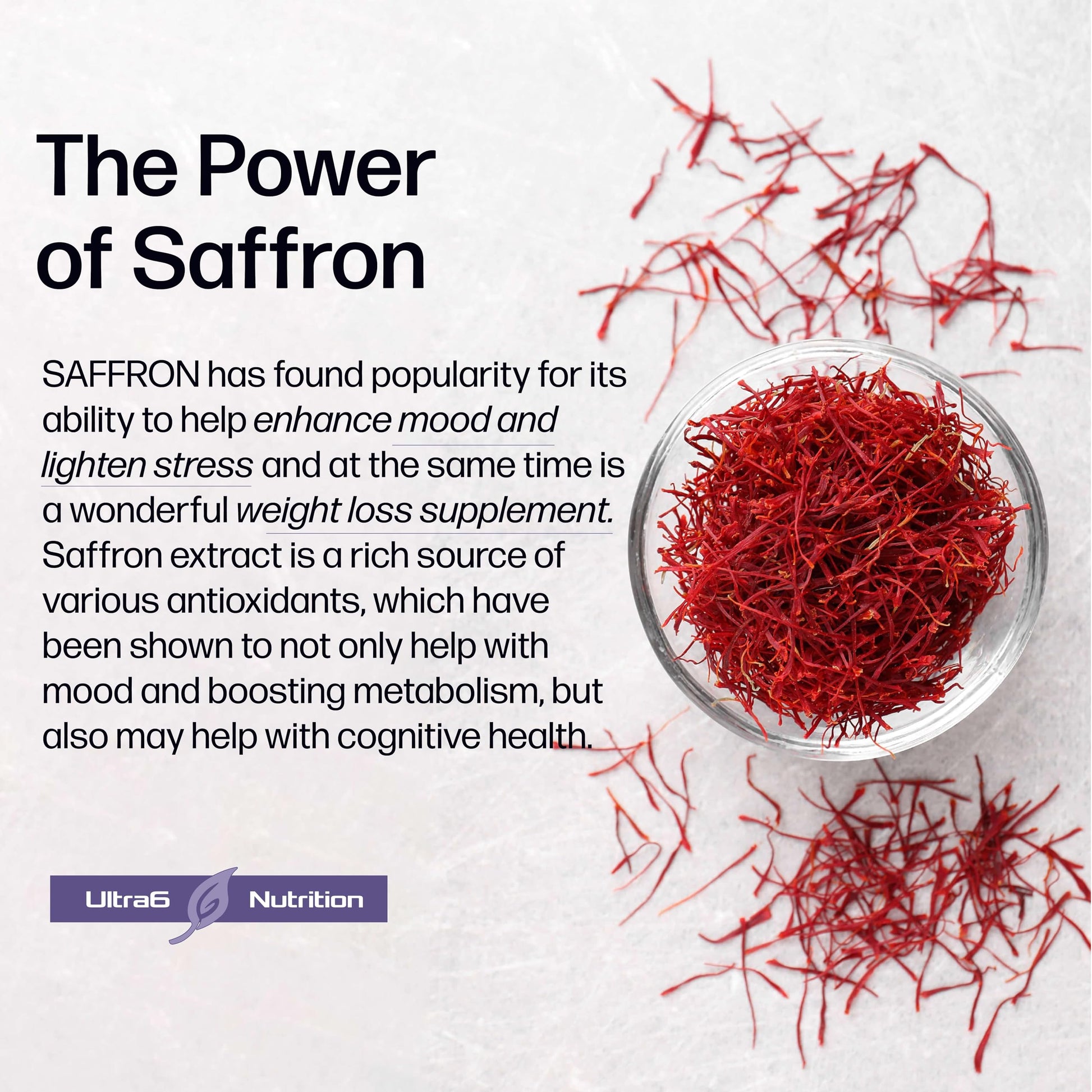Pure Saffron Extract - Appetite Suppressant for Weight Loss Women & Men - Natural Hunger Ultra6 NutritionBuy Supplements Australia