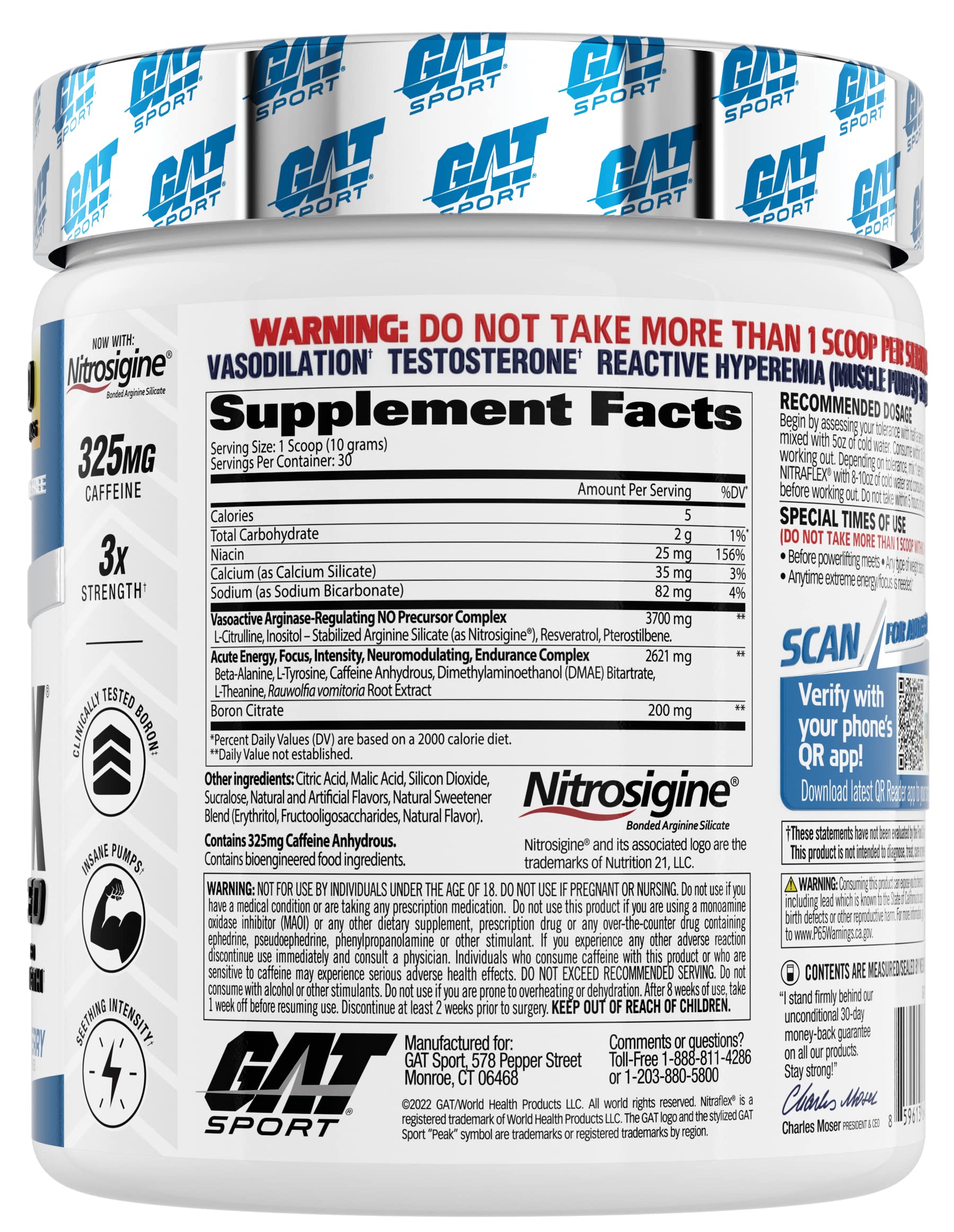 GAT SPORT Nitraflex Advanced Pre-Workout Powder, Increases Blood Flow GAT SPORTBuy Supplements Australia