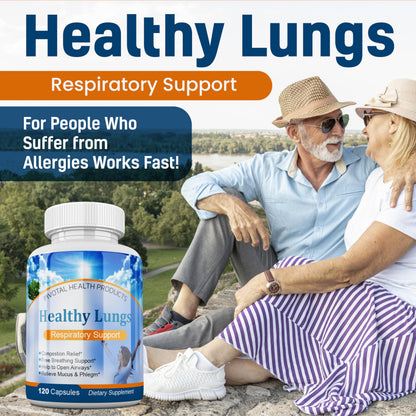Healthy Lungs 120 Capsules - Improve Lung Function, Breathe Better, Stop Mucus, Phlegm and Allergies Quickly. Get Relief Fast with Healthy Lungs an All Natural Lung Health Supplement Serrasolv 360Buy Supplements Australia