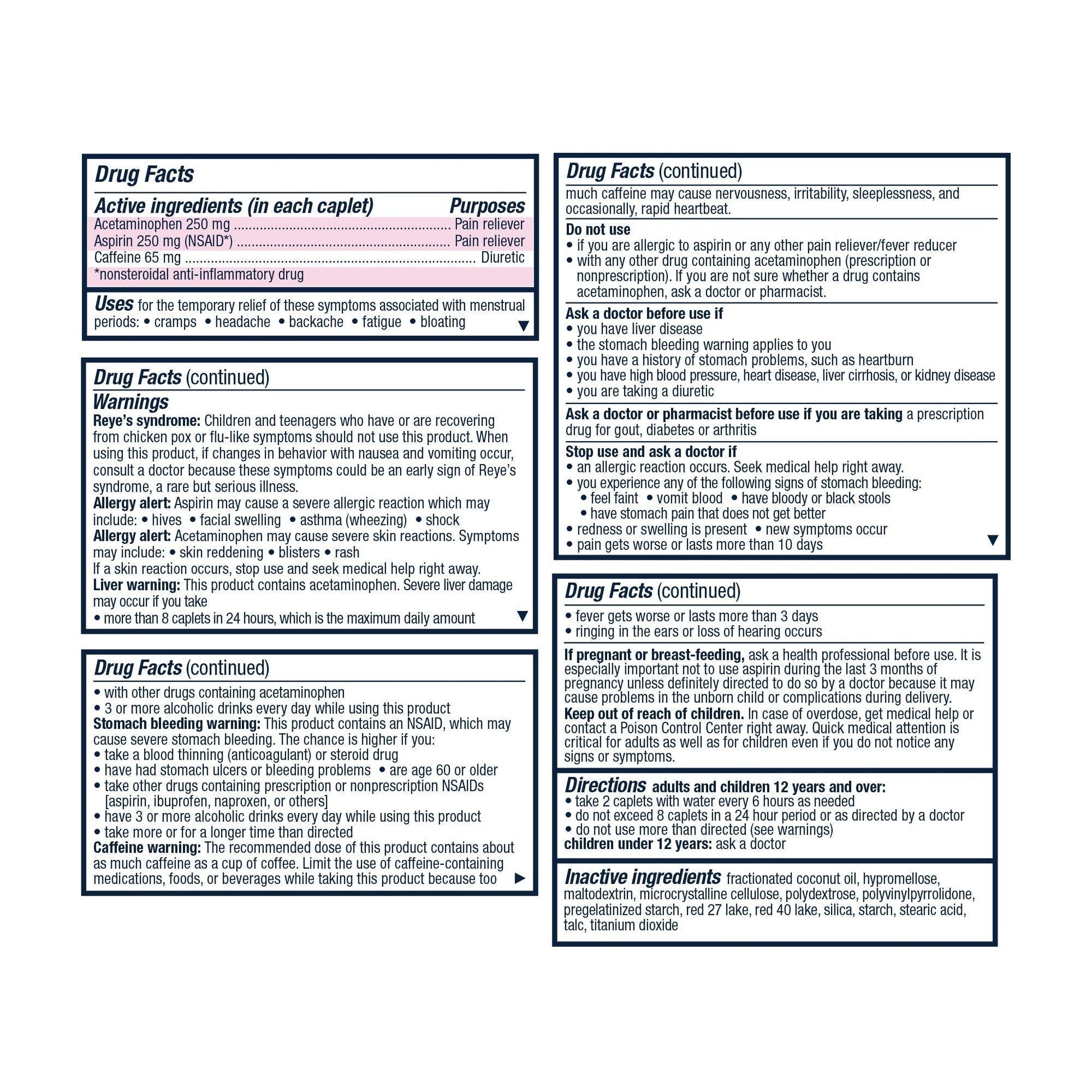 Pamprin Maximum Strength Max Formula, with Acetaminophen, Menstrual Period Symptoms Relief PamprinBuy Supplements Australia