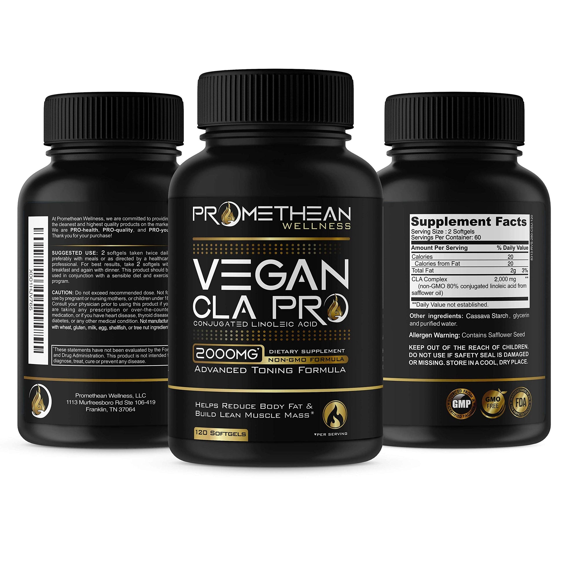 Vegan CLA Pro 2000 mg Pure Premium CLA Safflower Oil Conjugated Linoleic Acid Best Promethean WellnessBuy Supplements Australia