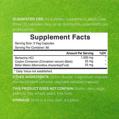 Berberine Supplement 500mg Per Capsule (1500mg Per Serving) | 240 Veggie Capsules DEAL SUPPLEMENTBuy Supplements Australia