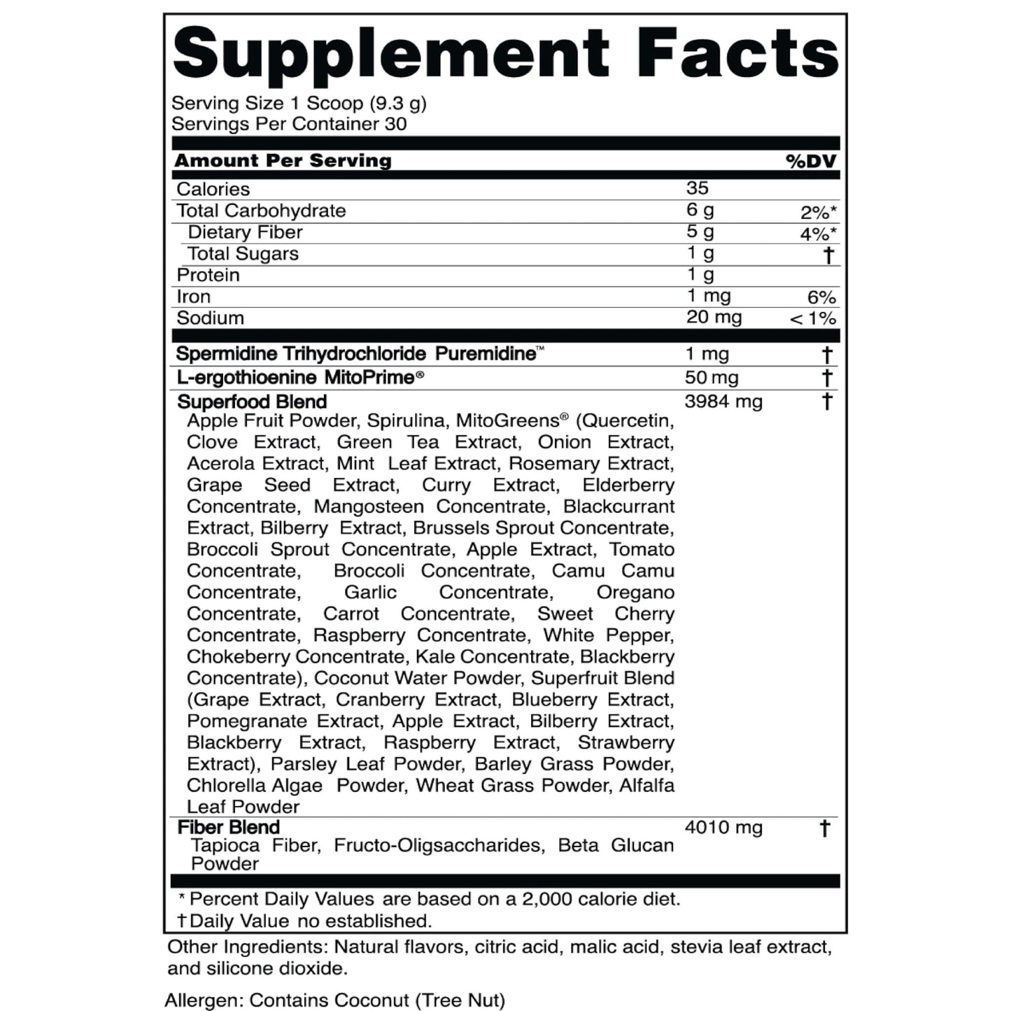 Advanced Bionutritionals Pep Tonic Powdered Superfood Formula 50 Fruits, Vegetables, Herbs, and Superfoods - Vegan, Vegetarian - 9.84 OZ - 279 g - Maple Wellness Supplements