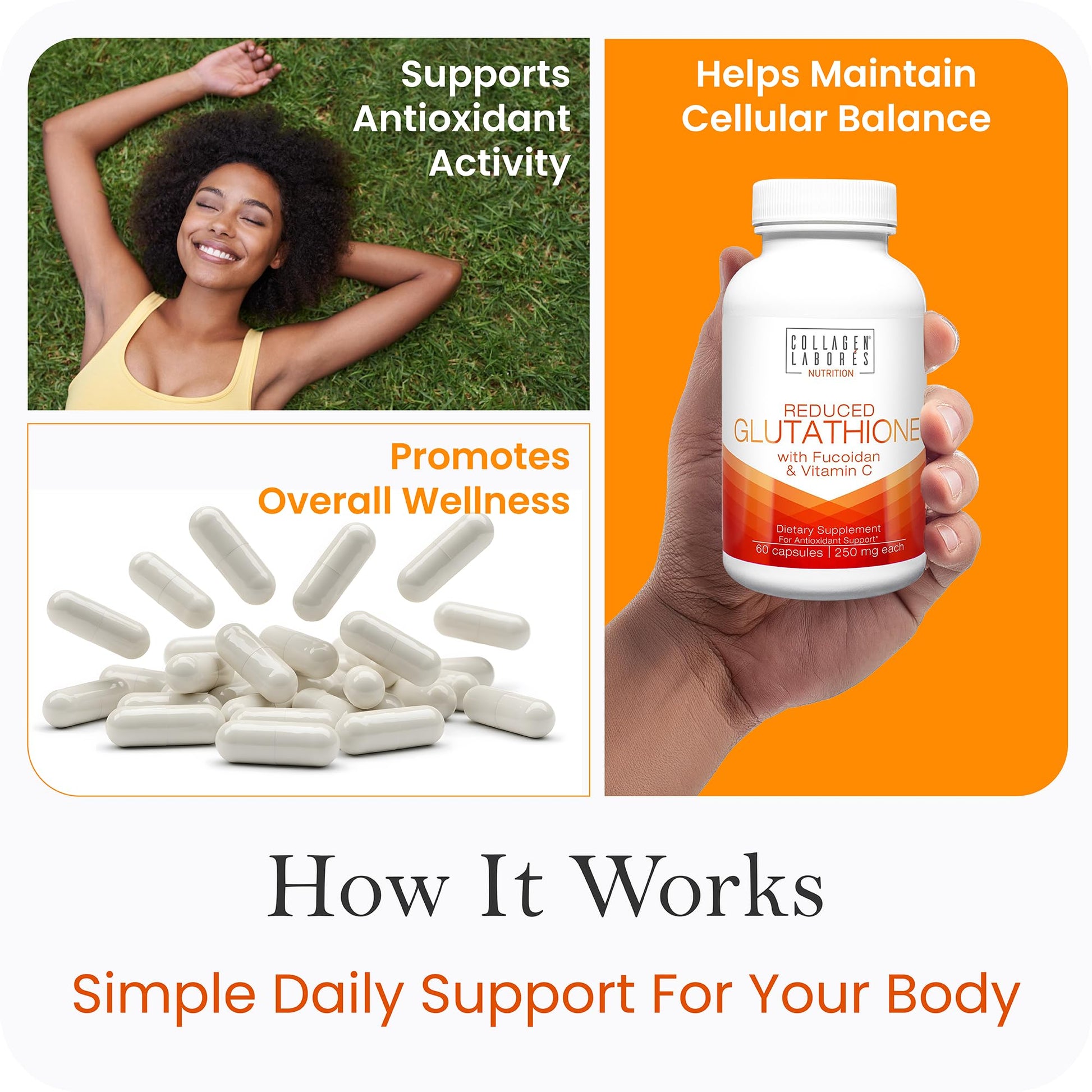 Advanced Glutathione Complex 500mg – with Fucoidan & Vitamin C – Antioxidant Support for Skin Glow, Detox & Immune Health – Non-GMO, Made in USA (60 Capsules) - Maple Wellness Supplements