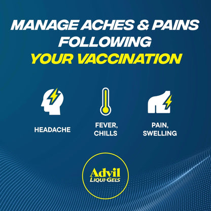 Advil Liqui-Gels Pain Reliever and Fever Reducer, Pain Medicine for Adults with Ibuprofen 200mg for Headache, Backache, Menstrual Pain and Joint Pain Relief - 160 Liquid Filled Capsules - Maple Wellness Supplements