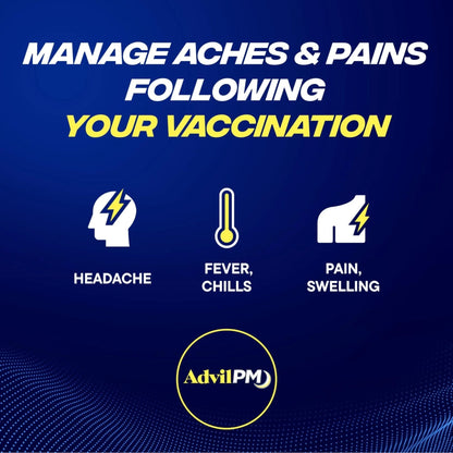 Advil PM Pain Reliever and Nighttime Sleep Aid, Pain Medicine with Ibuprofen for Pain Relief and Diphenhydramine Citrate for a Sleep Aid - 40 Coated Caplets - Maple Wellness Supplements
