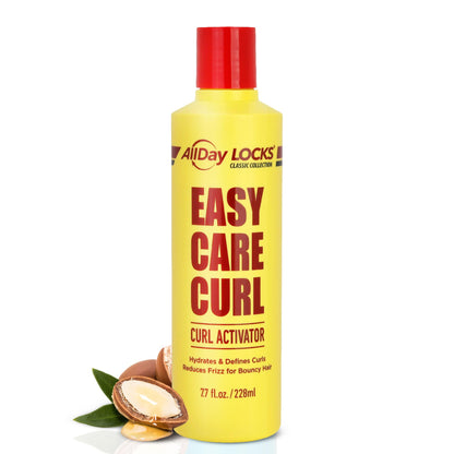 AllDay Locks Classic Easy Care Curl Activator - Activator Product for Curly Hair, Defines & Moisturizes Strands, Milky Cream Product for Men and Women, Easy Curling and Styling - 7.7 oz Bottle - Maple Wellness Supplements