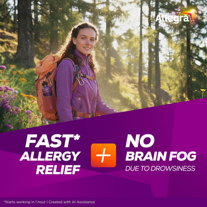 Allegra Children's 12-Hour Allergy Relief Liquid, Non-Drowsy Indoor and Outdoor Allergy Medicine, 30 mg Fexofenadine HCI Antihistamine for Kids, Berry Flavor, 8 oz - Maple Wellness Supplements