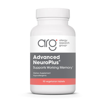 Allergy Research Group Advanced NeuroPlus - Nootropic Formula with Spearmint Extract, Lions Mane & Citicoline - Supports Working Memory Focus & Cognitive Function - 30 Servings - 90 Tablets - Maple Wellness Supplements