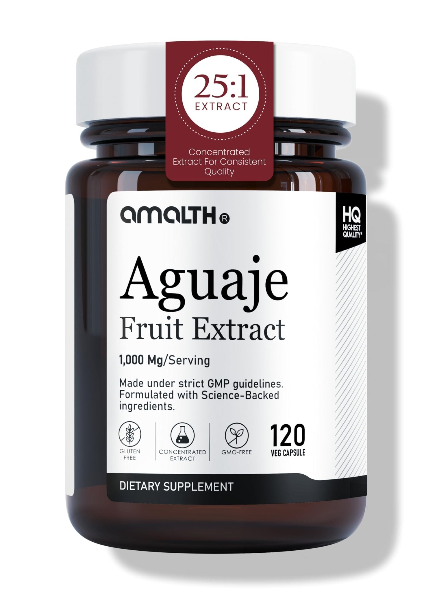Amalth Aguaje Curves Capsule for Women 1000 mg- Extra Strength from Peru Natural Supplements- 120 Capsules Non- GMO Premium Quality Pills - Maple Wellness Supplements