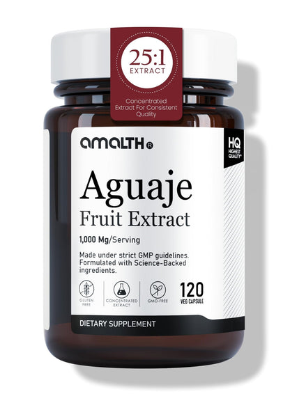 Amalth Aguaje Curves Capsule for Women 1000 mg- Extra Strength from Peru Natural Supplements- 120 Capsules Non- GMO Premium Quality Pills - Maple Wellness Supplements