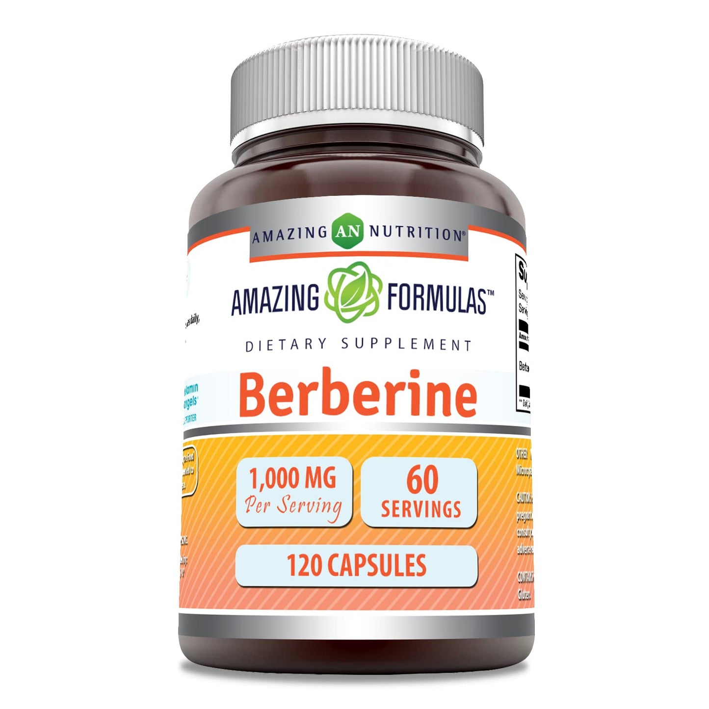 Amazing Formulas Berberine 1000mg Per Serving 120 Capsules Supplement | Non GMO - Maple Wellness Supplements