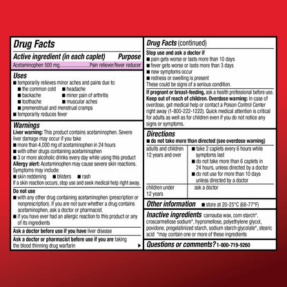 Amazon Basic Care Extra Strength Acetaminophen Caplets 500 mg, Pain Reliever and Fever Reducer, Gentle on Stomach, For Arthritis Pain, Backache Pain and More, 50 Packets of 2 Capsules Each, 100 Count - Maple Wellness Supplements