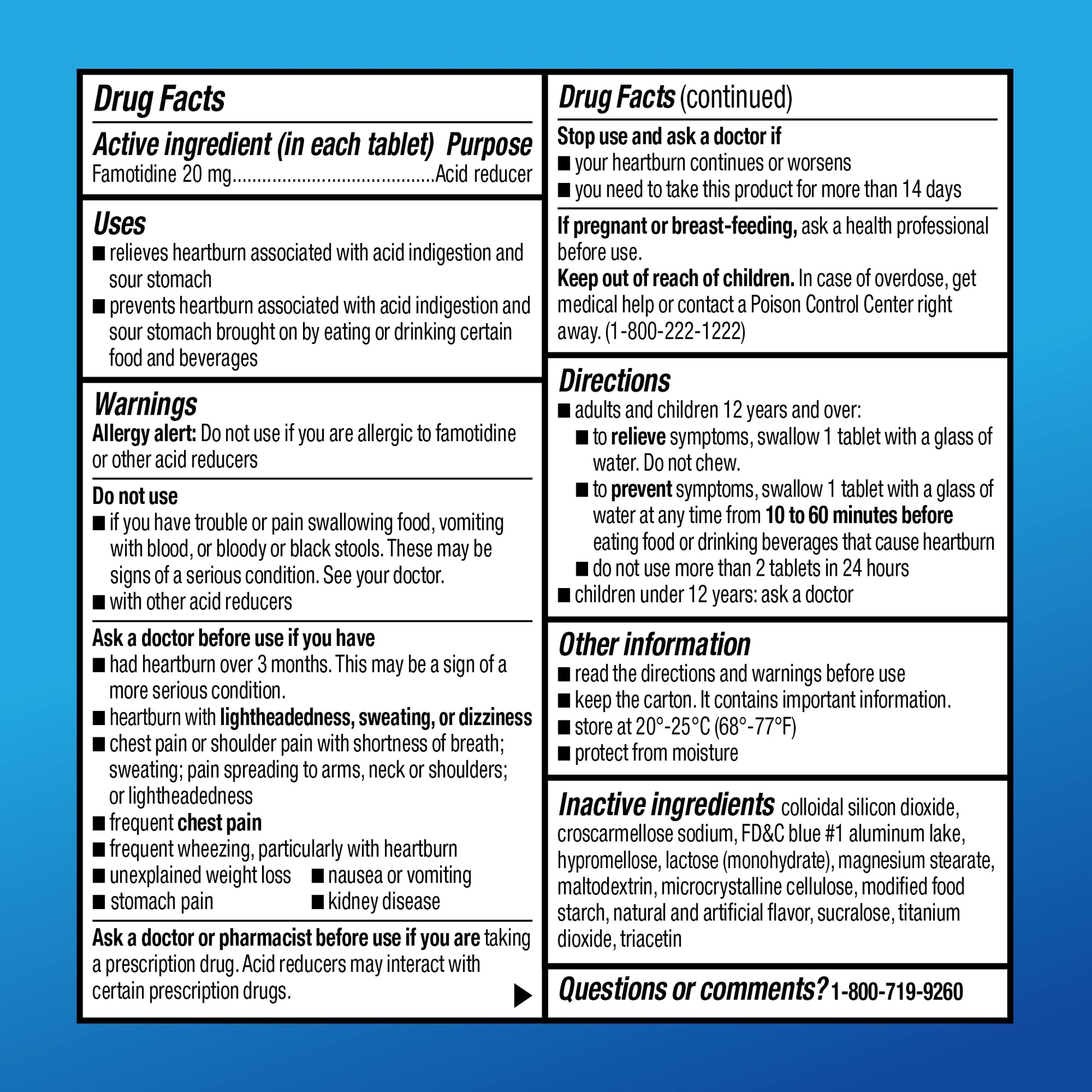 Amazon Basic Care Maximum Strength Famotidine 20mg Tablets, Acid Reducer, Prevents & Relieves Heartburn, Acid Indigestion, Cool Mint, 100 Count - Maple Wellness Supplements