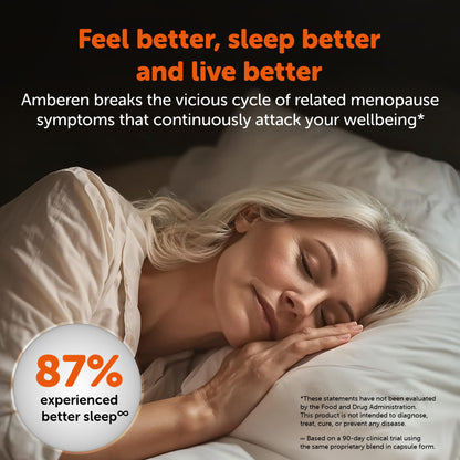 Amberen Menopause Supplement for Women, 60 Gummies, Clinically Proven, Helps Support Hormone Balance, Helps Relieve 12 Menopause Symptoms: Hot Flashes, Night Sweats, Mood Swings and More - Maple Wellness Supplements