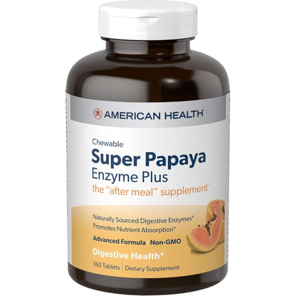 American Health Products Super Papaya Enzyme Plus 360 Tablets - Maple Wellness Supplements