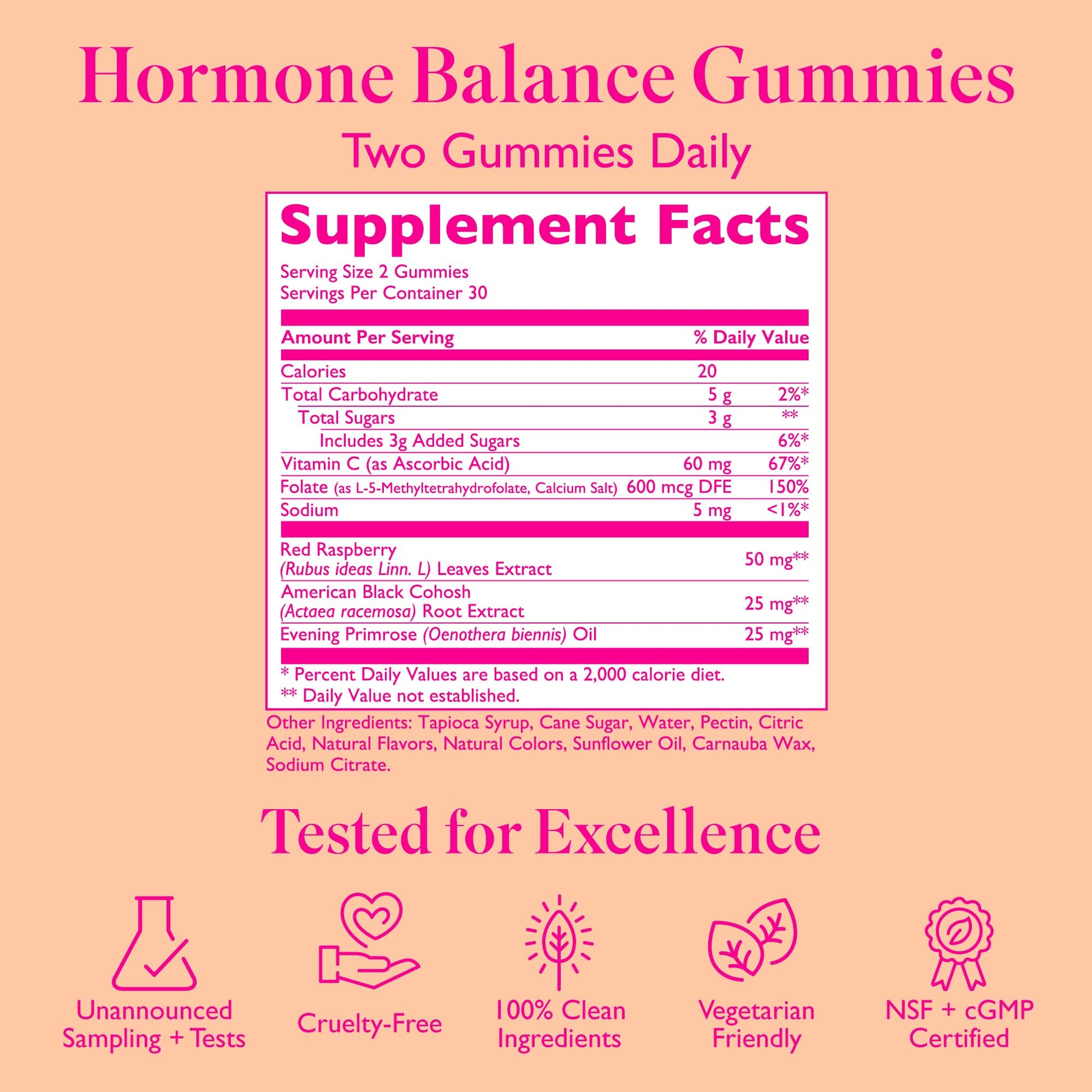 Amy Suzanne Hormone Balance Gummies for Women - Hormone Harmony for Mood, Energy, Bloating - Hormonal PMS, Perimenopause & Menopause Support - Red Raspberry Leaf & Black Cohosh - 60 Gummy Supplements - Maple Wellness Supplements