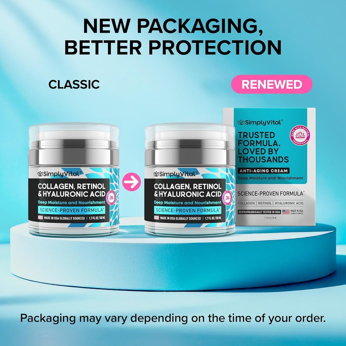 Anti-Aging Face Moisturizer with Retinol, Collagen & Hyaluronic Acid - Made in USA - Moisturizer Face Cream for Women & Men - Firming & Hydrating Neck Cream - Day & Night Skin Care - 1.7 fl oz - Maple Wellness Supplements