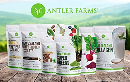 Antler Farms - 100% Grass Fed New Zealand Whey Protein Isolate, Unflavored, 30 Servings - Maple Wellness Supplements