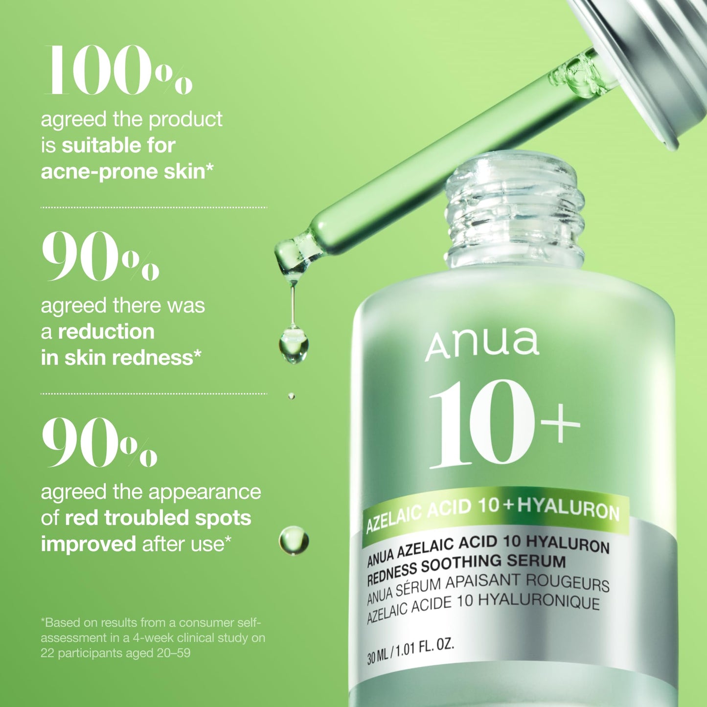 Anua Azelaic Acid 10 Hyaluron Redness Soothing Serum, Facial Serum for Blemish-Prone & Oily-Prone Skin - Maple Wellness Supplements