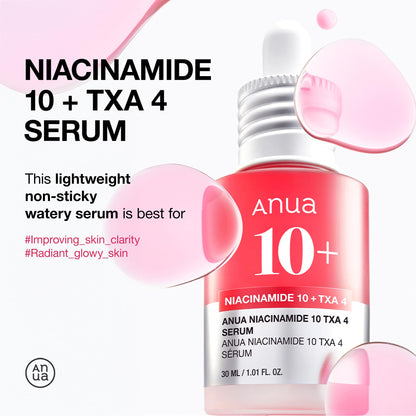 Anua Niacinamide 10 + TXA 4 Serum, Dark Spot Care, Hyaluronic Acid, Tranexamic Acid - Maple Wellness Supplements